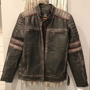 Leather moto jacket
